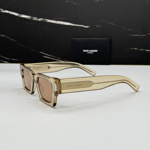 NEW SL 572 006 YELLOW BROWN SL572 006 SQUARE WOMEN SUNGLASSES SAINT LAURENT - Picture 6 of 12